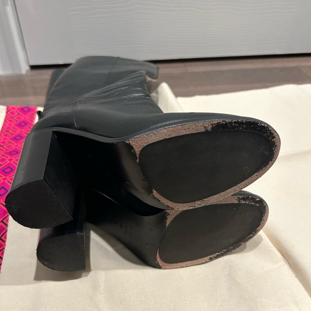 Kate Spade Black Heeled Leather Boots - Picture 4 of 9